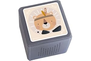 ‎NORDROOM nordroom® Schutzfolie "apacho" Aufkleber kompatibel mit Toniebox, passgenau und selbstklebend auf hochwertiges Kratzfestes Vinyl, mit Löwe Tiere, Schutzcover Musikbox, Witterungsbeständig (beige)