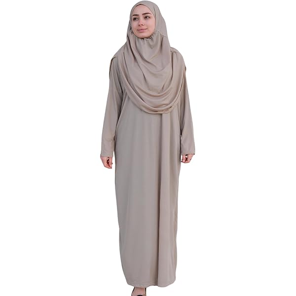 FPOVFPO Women's Solid Abaya Prayer Dress | Long Islamic Maxi Kaftan With Hood For Ramadan & Prayer - View #10