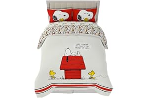 Franco Peanuts Classic Pals - Set copripiumino e lenzuola, 5 pezzi, per letto matrimoniale, prodotto con licenza ufficiale, da collezione