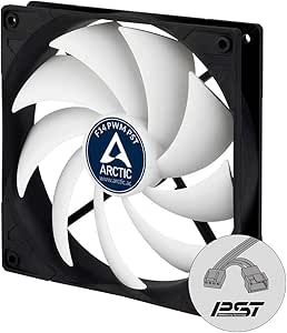 ARCTIC F14 PWM PST - 140 mm PWM PST Case Fan with PWM Sharing Technology (PST), quiet motor, Computer, Fan Speed: 200-1350 RPM - Black, White