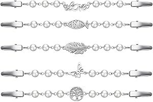 UCLEVER 5pcs Siliver Woman Cardigan Clip Vintage Sweater Clips Scarf Collar Metal Chain Creative Clip for Blouse Cardigan Dresses Shawl Jacket