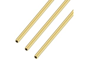 iMeistek Tubo in ottone, diametro esterno 6 mm, spessore della parete 0,75 mm, lunghezza 300 mm, tubi rotondi in ottone senza cuciture, per artigianato fai da te (3 pezzi)