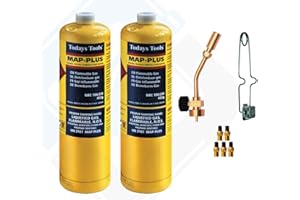 MIDLANDS TOOL SUPPLIES Profire Gas Torch + 2x MAPP 435g Bottle +Lighter + Flints Disposable Cylinder plumbers jet burner