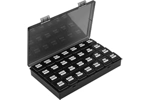 Eyeleaf Monthly Pill Box Organiser,4 Week 28 Day Large Pill Box Organiser,Pill Boxes,Pill Organiser with Dust-Proof Case for Vitamins/Fish Oils/Pill (Black)