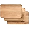 Brabantia 3 Piece Wooden Chopping Board Set, Multipurpose Vegetables, Bread & Meat/Fish Cutting Boards, Brown (40 x 25 6 cm) Set of 3, 260780