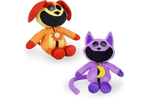 BYTLXM Smiling Critters Series Figure, 2 pièces Smiling Critters Plush Toy, Smiling Critters Series Figure Soulagement de la Pression en Peluche pour Fans et Les Amis Magnifiquement Cadeaux (jaune + violet)