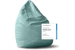 ‎LUMALAND Lumaland Sitzsack Luxury XL Plus 85x65cm | Microvelours Beanbag mit extra weichem & robustem Stoff | Für Erwachsene & Kinder| Ideal geeignet für Kinderzimmer | Sessel & Stuhl Bean Bag [Türkis]