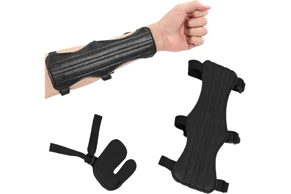 Kajkey® Protège-Bras de Tir à l'Arc Réglable Avec Protection des Doigts et Garde-Bras