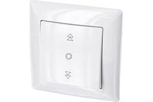 ADAKAT Przełącznik migawki UP, roleta rolowana, wszystko w jednej ramie, wkładka podtynkowa i pokrywa (seria G1, czysta biel)