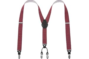 Lafayon Mens Braces Braces for Men Trousers Heavy Duty Wide with 4 Strong Clips 35 mm Y Style Suspenders Belts Gift Package
