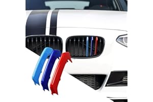 BizTech ® Inserti per griglia con Clip in Compatibile con BMW Serie 1 F20 F21 2012-2014 8-Travi, Copertura a Strisce renali