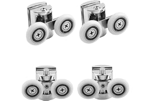 Holdfiturn 4Pcs 25mm Showers Doors Wheel Rollers Zinc Alloy Shower Door Rollers Runners Fixing Pulleys Replacement Shower Door Fixing Wheels(2 Top +2Buttom)
