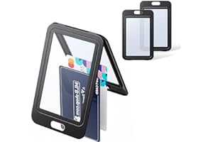 Uniclife Porta Badge ID con Finestre Bifacciali Custodia Verticale in Plastica Rigida Custodia Protettiva per Carte Nere per Ufficio Scuola Carte d'Credito Carte Chiave di Prossimità e Pass, 3 Pezzi