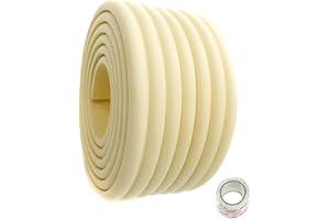HIMRY Universale Protezioni Antispigolo, 200cm x 80mm x 8mm Multiuso Schiuma, Striscia Protettiva Bordi, Protezione Guradia Sicurezza Kits per Bambini Bebè, Extra Spesso, Avorio, KXD7002-ivory