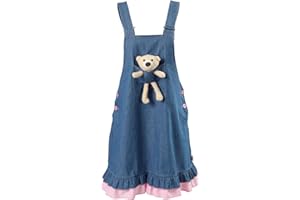 CutiePlusU Damen Denim Trägerkleid Casual Sommer - Bärchen Baby Overalls