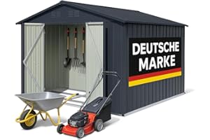 Albatros Profi Gerätehaus XXL – verzinktes Metall in Anthrazit (RAL 7016) | 259x313x192cm, 15,5m³ | Inkl. Schloss & Werkzeughaken | wetterfester Geräteschuppen, Gartenschrank, Gartenhaus