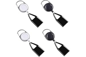 EHDWXVZM Custodia per Accendino 4 Pezzi - Cordino Telescopico Con Fibbia Facile da Tirare, Clip Protettiva in Bianco e Nero