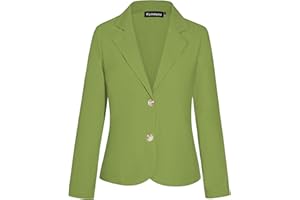 Kyzoeyou Womens Cotton Linen Long Sleeve Blazer Casual Notched Lapel Classic Long Sleeve Suits Jackets Workwear Front Lined Blazers with Buttons