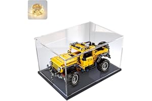 ELEPURE Boîte de présentation en Acrylique Transparent pour Le modèle de Collection Lego Minifigures, Support de présentation de Stockage à essai pour Mini Figurines de Jouet (Noir, 30x20x20cm)