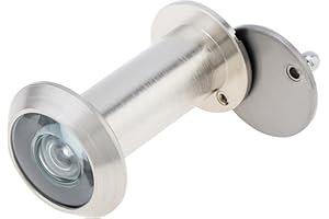 HOJLKLD Judas de Porte, judas en laiton à 180 degrés, judas à diamètre de tuyau de 14 mm pour portes de 35 mm à 58 mm (nickel satiné)