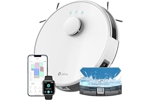 LEFANT M1 Robot Aspirapolvere Lavapavimenti con Mappatura 3 in 1, Navigazione Laser dToF, 5500Pa, 150 Min, Controllo Smart via APP/Alexa, Ritorno Automatico alla Base, per Peli Animali, Bianco