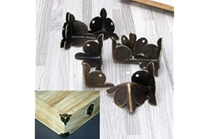BIlinli 10 Piezas de Bronce Antiguo decoración joyería Vino Caja de Regalo Caja de Madera esquineros Protectores