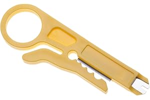 KEPLE Wire Stripper, Cable Cutter Wire Piller Terminal Installer for Internet, TV, Video and Audio Cables Hand Tool with Adjustable Cutting Blade