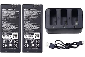 FULLYMAX 2PCS 3.8V 1100mah Batteria al litio con caricatore 3 in 1 Balance per DJI Tello Quadcopter Accessori Batteria telecomando Drone