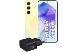 Samsung Galaxy A55 5G, Caricatore incluso, Smartphone Android 14, Display FHD+ Super AMOLED 6.6”, 8GB RAM e 256GB di memoria interna espandibile, Batteria 5.000 mAh, Awesome Lemon [Versione Italiana]