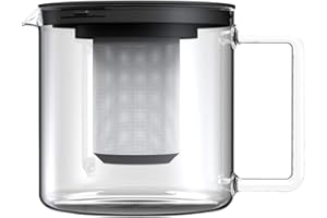 Théière avec infuseur en INOX, contenance 1,30 l, Dimensions 181 x 139 mm - Verre Borosilicate-très Haute résistance 3260/MET SIMAX