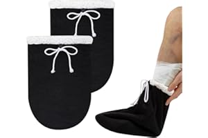 QCZJ Gipssocken, Zehenschutz, Gipsmanschette mit verstellbarem Kordelzug, weicher, dicker Fußwärmer, Schutz für Knöchel, Bein und Fuß, Zehenschutz, Beinabguss, Zehenschutz für Männer und Frauen, 2 Stück