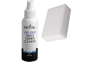 PPONG.CO.UK TABLE TENNIS SPECIALISTS PPong co uk Table Tennis Rubber Cleaning Kit - Ping Pong Bat Cleaner | Rubber Cleaner | Eliminate Dirt & Dust | Optimal Spin & Control | Preserve Rubber & Restore Tackiness (100ml)