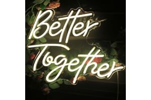 DAKABUKA Better Together - Panneau néon LED blanc chaud - Éclairage pour fête de mariage - Décoration murale - Engagement - Anniversaire - 5 V - Alimenté par USB