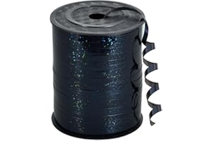 RIBBOOO 450 Metres Gift Ribbon Laser Black 5 mm Balloon String Balloons Ribbon Gift Packaging for Christmas Decoration Balloon Closures Gift Packaging Wedding Decoration (500 Yard Balloon Ribbon)