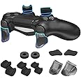 NiTHO FPS Gaming Kit for PS4 Controller, Customizing Enhancers Kit with 3 Sizes of Thumb Grip Caps, Ergonomic Triggers and Stickers, Analog Mini-Stick Precision Rings, Accessories for PS4 - Black