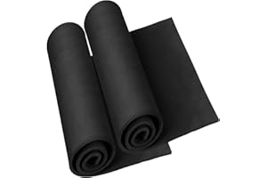 Do²ping 2 Paquets de Mousse EVA 6mm, 35.5 x 124.5cm Mousse EVA Noire, EVA Foam Cosplay haute densité 86kg/m3 pour projet de bricolage de costume (2PCS 6mm Noire)