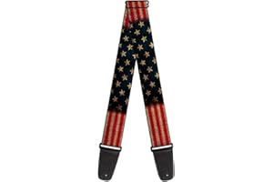 Sangle de guitare par Buckle-Down 34-60" Vintage US Flag Stretch