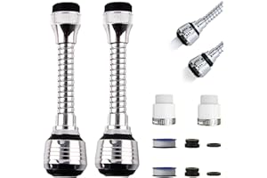 MPXEAVG Aireador Grifo Cocina, Aireador grifo lavabo, 14.5cm Aireador Grifo, Atomizador Grifo Cocina, Extensor de Aireador de Grifo de Fregadero 360, Adaptador Grifo Cocina con Ahorro de Agua y Filtro