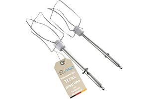 ‎DL-PRO DL-pro Rührbesen Set passend für Tefal prep'line 8141, 8142, Handmixer XJ-901301, SS-989633, Moulinex – Schneebesen Quirl rechts & links, Länge 183 mm