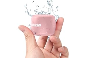 Momoho Kleinster Wasserdichter Tragbarer Bluetooth-Lautsprecher Mini Lautsprecher Kabelloser Lautsprecher Kurz Design IPX7 TF-Karte Spielunterstützung für Outdoor, Dusche, Party, Wandern (Rosa