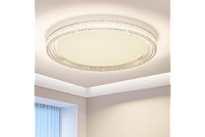Kuwork Plafones Led Techo Dormitorio, Lampara Techo Cocina 48W 4800lm, IP44 Impermeable Lampara para Baño Sala Balcón, 4000K Blanco Neutro, Ø30 cm
