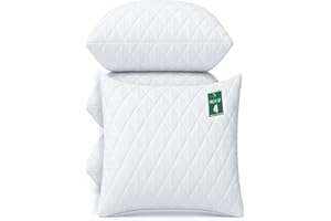 Adam Home Cushion Inserts 45cm x 45cm (18" x 18" inches) 4 Pack Hotel Quality Polycotton Quilted Cover Hypoallergenic Fluffy White Cushions Inner Bounce Back Hollowfibre Cushion Pads for Sofa