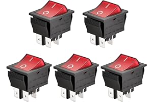 Heschen Interrupteur basculant ON/OFF à 4 bornes, lumière rouge (5)