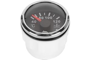 BEDIFFER 40‑120 ℃ Impermeable Acero inoxidable 316 Indicador de temperatura del agua de refrigeración Blanco Antiniebla para barcos para coche(Face plate black)