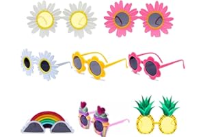 HMYCL Party Sunglasses 8 Pack, Party Favors Glasses, Hawaiian Eyewear Party Fancy Dress Costume Photo Booth Props, Party Bag Fillers for Adults Funky Glasses for Christmas, Birthday, Cosplay Party