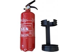 FERRETELIX® Extintor de Polvo ABC 2 kg – Homologado CE – Incluye Soporte de Montaje – Alta Eficacia y Seguridad – Fabricado en 2026