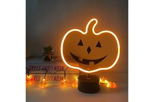 AOSCTELF Halloween Pumpkin Neon Signs Light,USB/Battery Powered LED Night Light Signs for Party for Bar, Kidsroom,Livingroom, Bedroom Decor