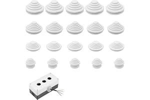 BREANIFULL 80 Stk Wasserdicht KabeltüLlen Set Tower Gummistopfen Set 10/20/25/30mm Gummi Tower Kabeldurchführung Kabeltüllen Gummitüllen für Kabel zum Schutz Elektrogeräte Kabel Draht（Weiß）