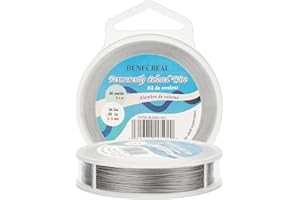 BENECREAT 55m 0.5mm 7-Strang Nylonbeschichteter Schmuck Schmuckdraht Tiger Schwanz Schmuckdraht für Halsketten Armbänder Ring, Hellgrau