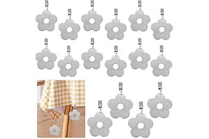 LPAMABA 16 PCS Poids Nappe Table Acier Poids Nappe deTable Exterieur Poids Lourd Nappe de Table Exterieur Poids pour Nappe Table avec Pince Poids Nappe de Table Exterieur Lourd pour Bar Feste Picnic